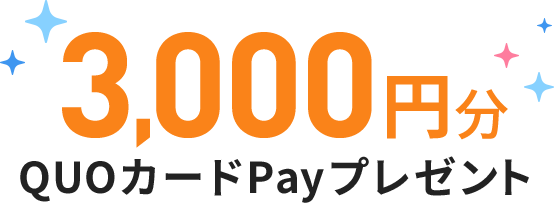 3,000円分QUOカードPayプレゼント