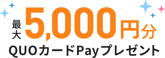 最大5,000円分QUOカードPayプレゼント
