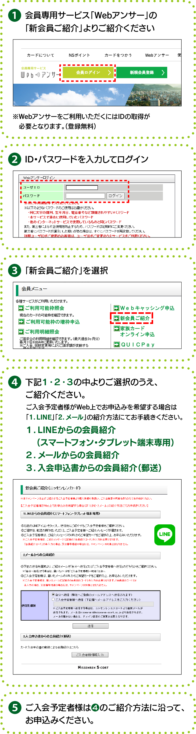 ご入会予定者様へ正式な入会申込書を送り致します。
